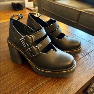 Dr. Martens Black Double Strap Mary Jane Eviee Shoes 5